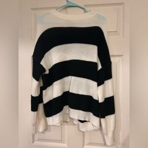 Striped Black and White Women's Sweater